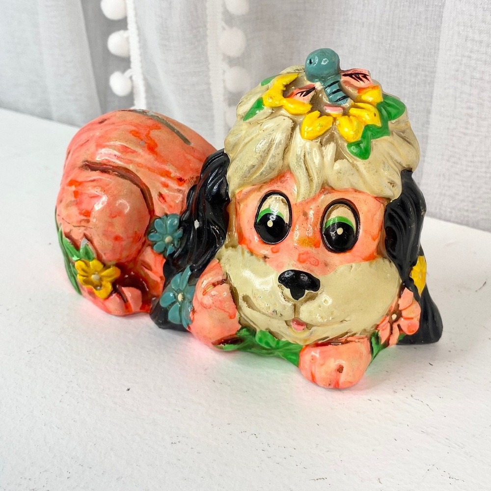 Vintage 1967 Holiday Fair Chalkware Dog Coin Bank - Picture 4 of 10